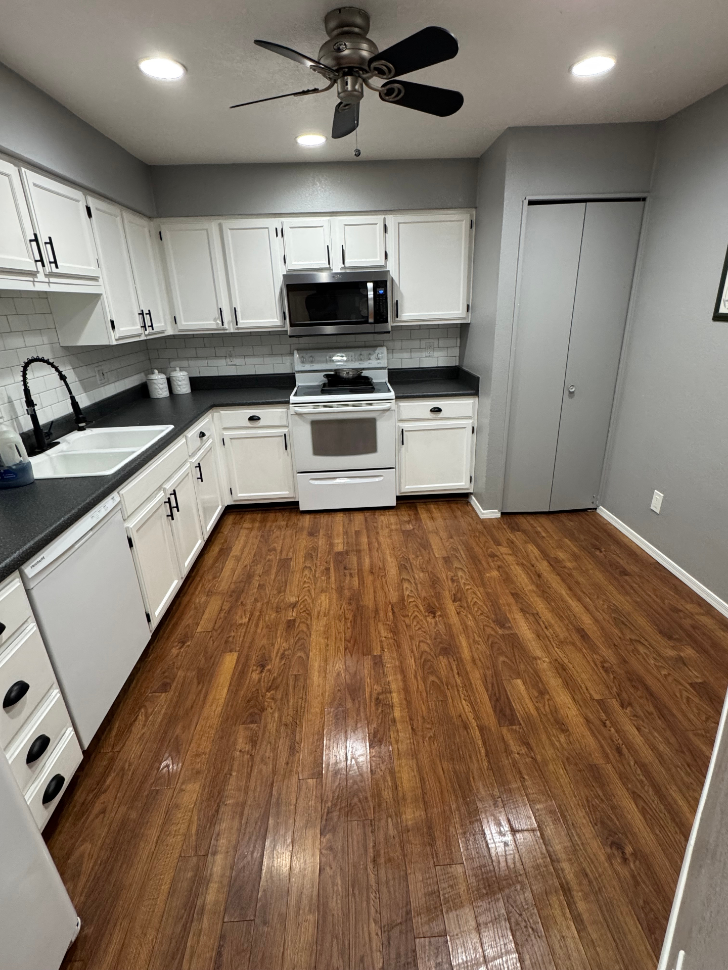 Kitchen after cleaning, spotless and ready for move-in